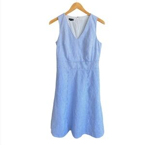 Talbots Linen Blend Fit & Flare Sunset Stripes Dress